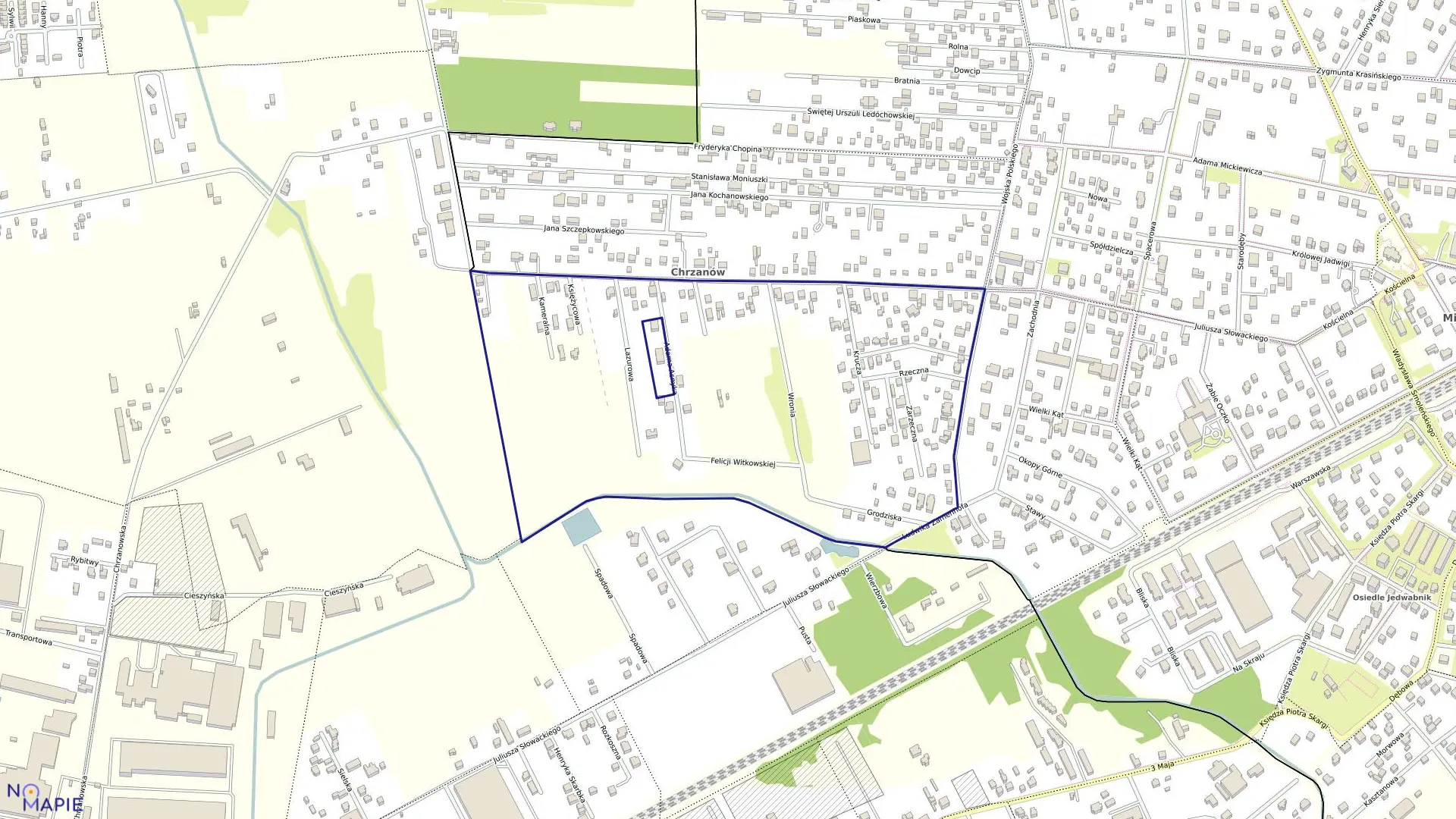 Mapa obrębu 05-19 w mieście Milanówek