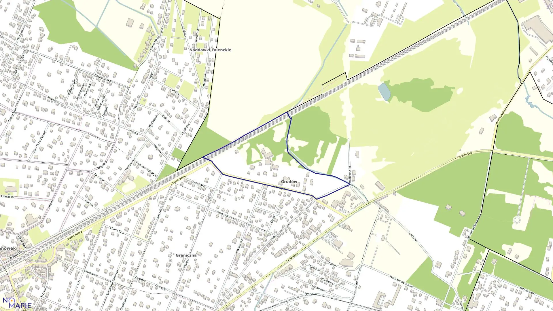 Mapa obrębu 06-09 w mieście Milanówek