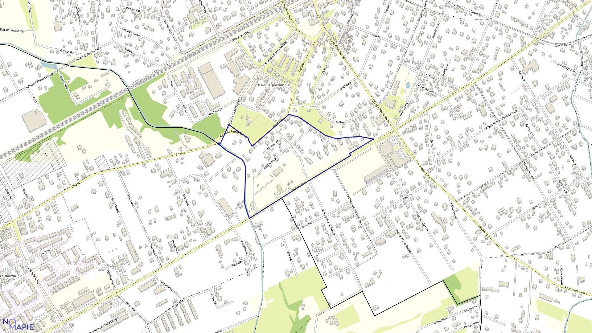 Mapa obrębu 06-19 w mieście Milanówek